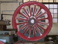 Mounted in lathe ready for processing.